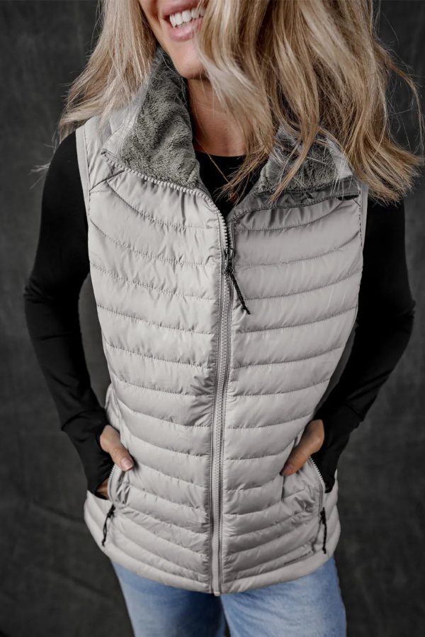 Hazel Blues® |  Pocketed Zip Up Vest Coat Hot on Sale - Image 5