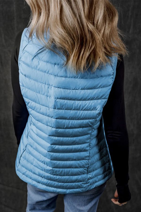 Hazel Blues® |  Pocketed Zip Up Vest Coat Hot on Sale - Image 4