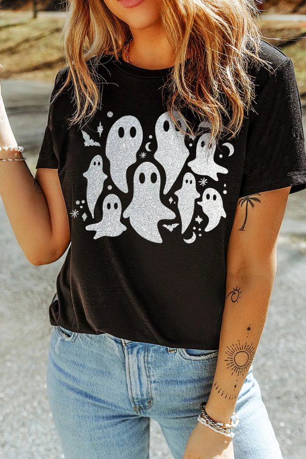 Hazel Blues® |  Ghost Round Neck Short Sleeve T-Shirt Hot on Sale