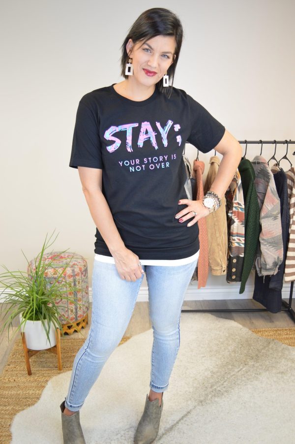 Hazel Blues® | Stay; Your story is not over graphic tee Hot on Sale - Image 2