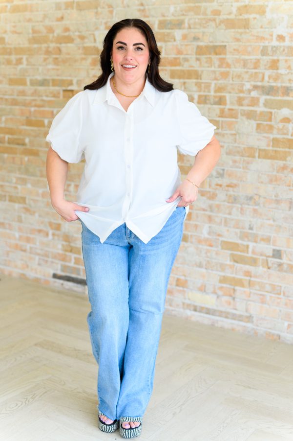 Hazel Blues® |  A Sixth Sense Balloon Sleeve Blouse Online now
