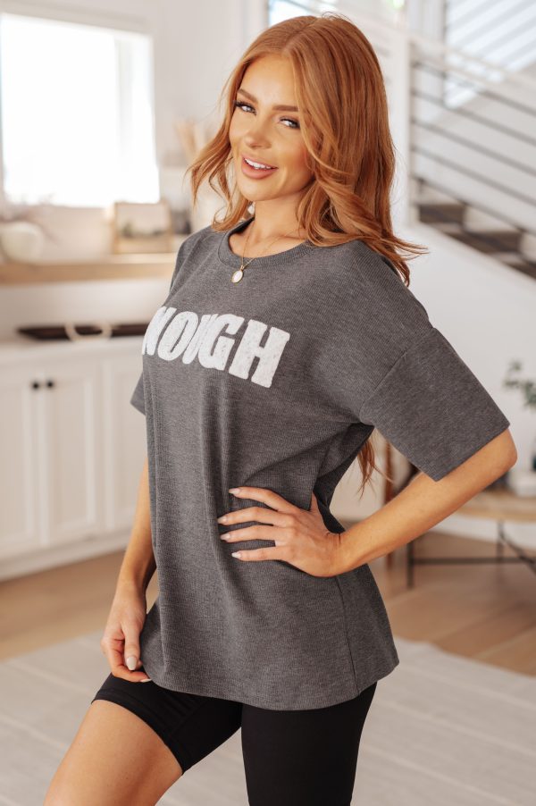 Hazel Blues® |  Always Enough Graphic Tee in Charcoal Hot on Sale - Image 5