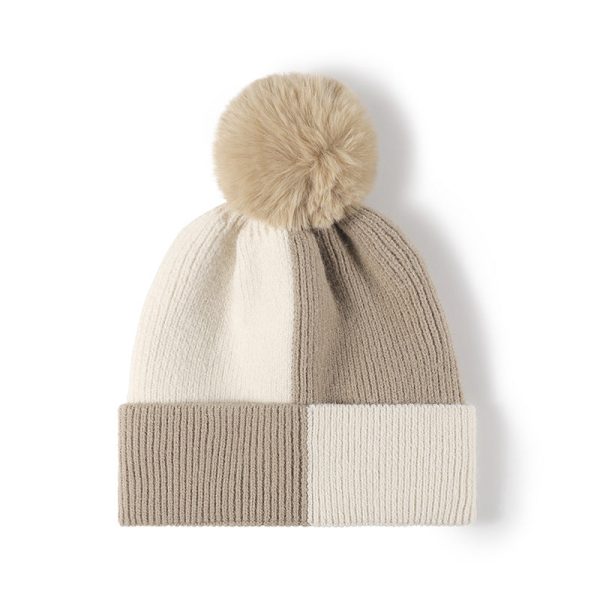 Hazel Blues® |  Color Block Knit Hat with Pom-pom Cheap - Image 5