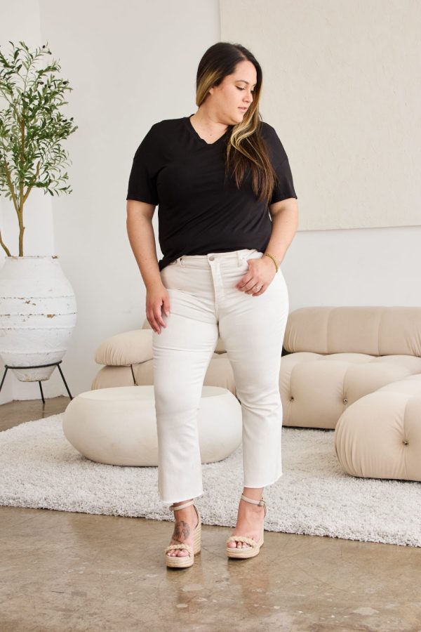 Hazel Blues® |  RFM Mini Mia Tummy Control High Waist Raw Hem Jeans Online now - Image 3