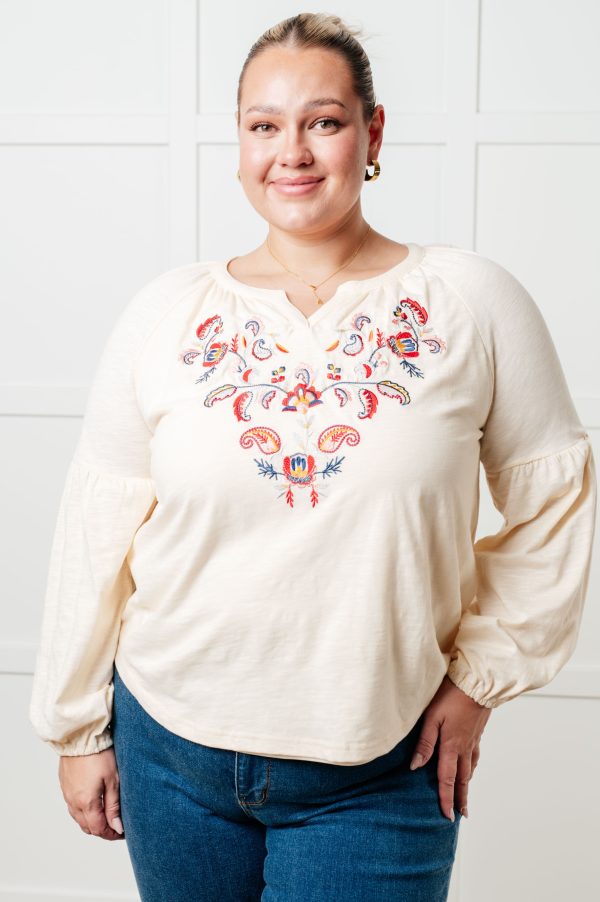 Hazel Blues® |  More Than You Would Think Embroidered Blouse Discount