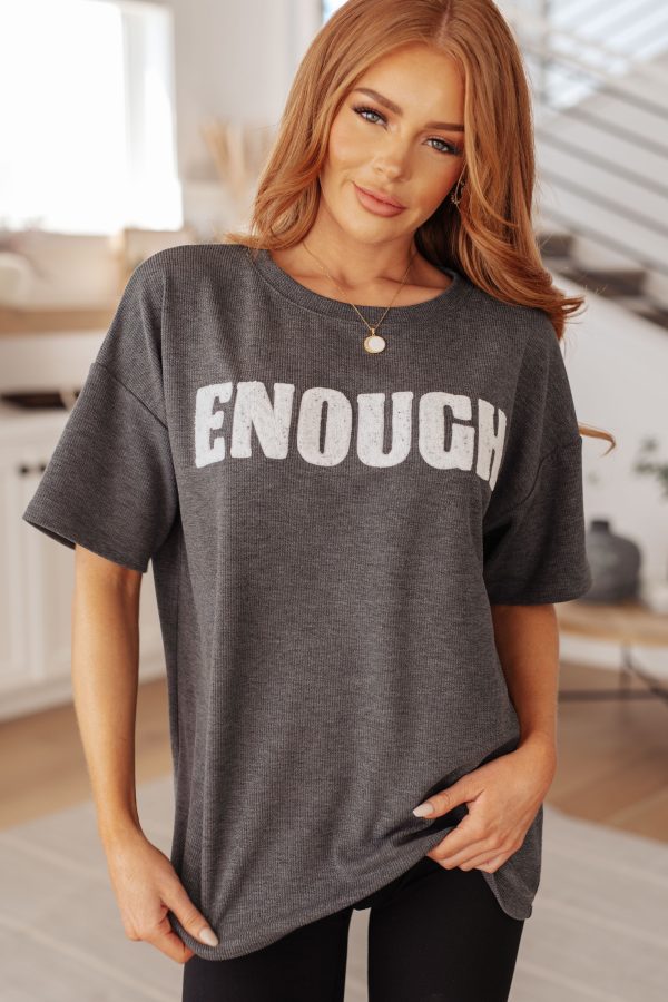 Hazel Blues® |  Always Enough Graphic Tee in Charcoal Hot on Sale