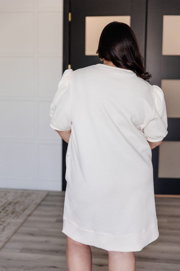 Hazel Blues® |  Across Town Puff Sleeve Quilted Dress Hot on Sale - Image 5