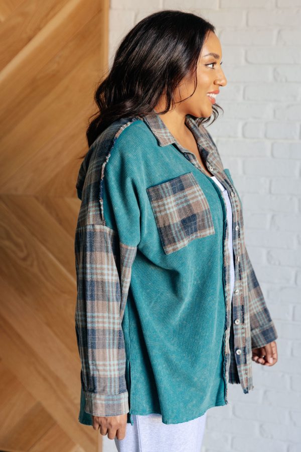 Hazel Blues® |  Tied for Time Thermal Plaid Button Up Online Sale - Image 5