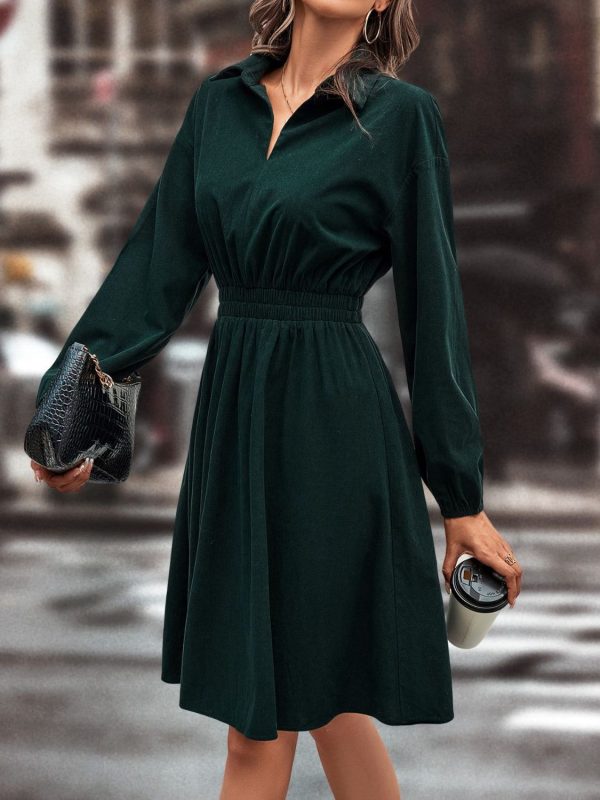 Hazel Blues® |  Smocked Johnny Collar Long Sleeve Dress Online Sale - Image 5