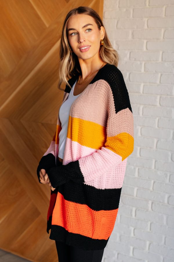 Hazel Blues® |  Not Quite Sure Striped Open Front Cardigan Supply - Image 5