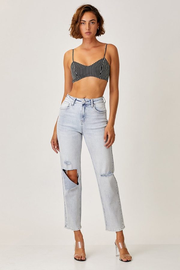 Hazel Blues® |  RISEN High Rise Distressed Relaxed Jeans For Discount - Image 4