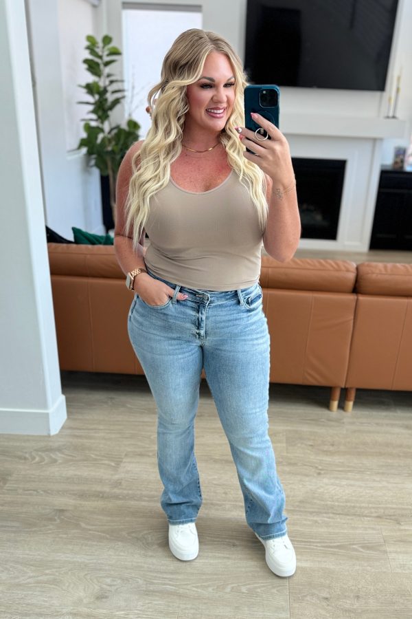 Hazel Blues® |  Alana Mid Rise Clean Bootcut Jeans Hot on Sale - Image 4