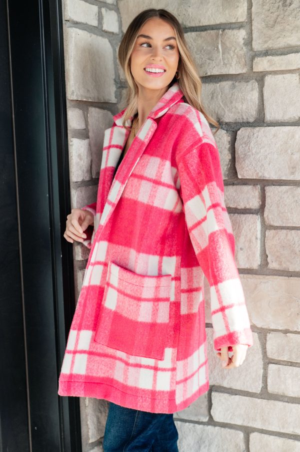 Hazel Blues® |  Passion in Plaid Coat in Pink Online Sale - Image 5