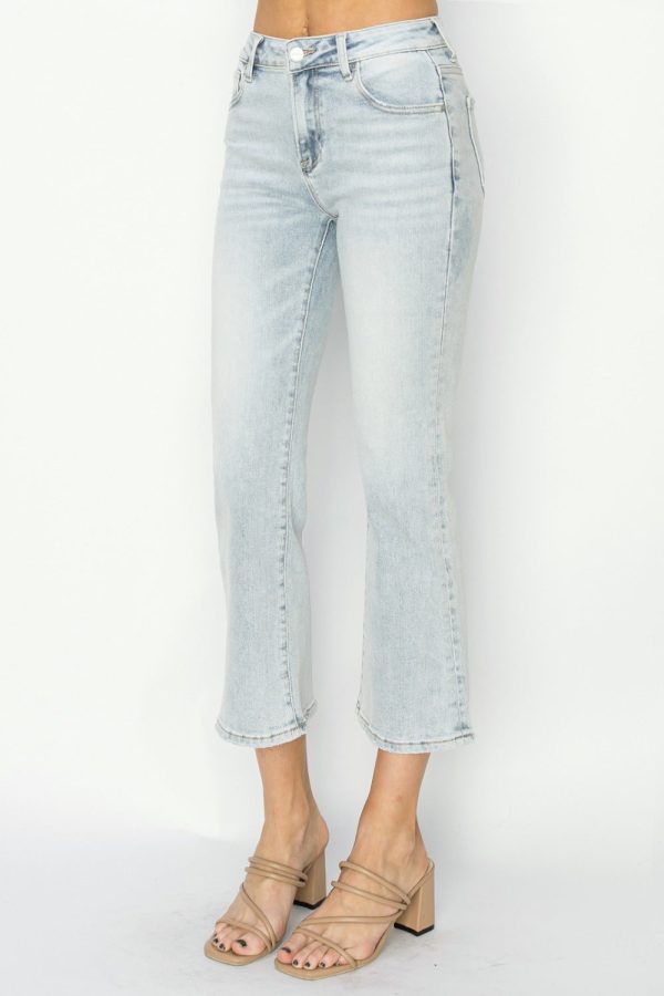 Hazel Blues® |  RISEN Mid Rise Cropped Flare Jeans on Sale - Image 4