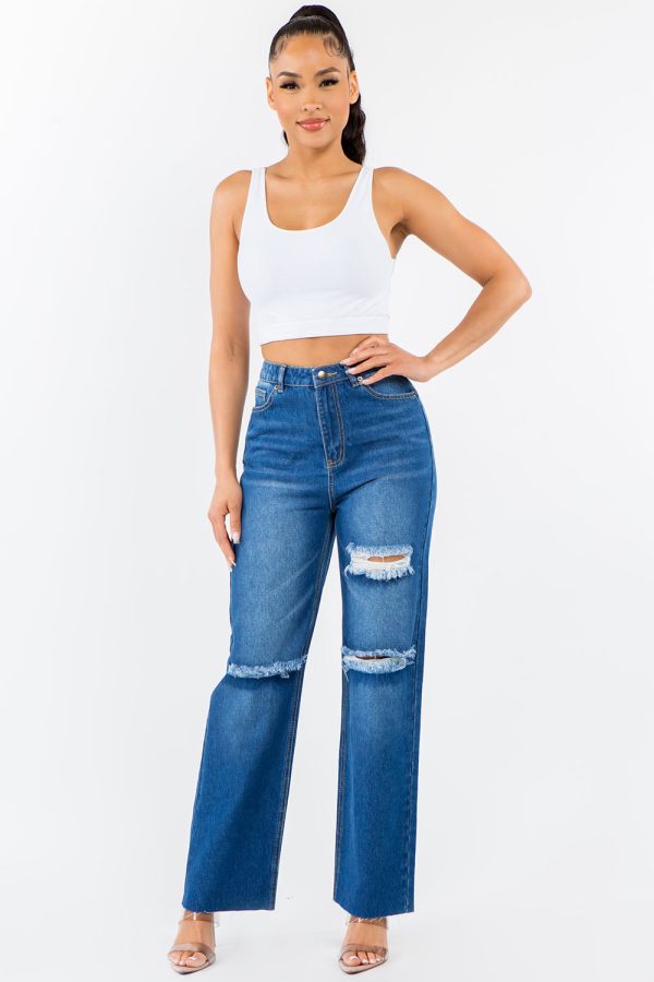 Hazel Blues® |  American Bazi High Waist Distressed Wide Leg Jeans Discount - Image 2