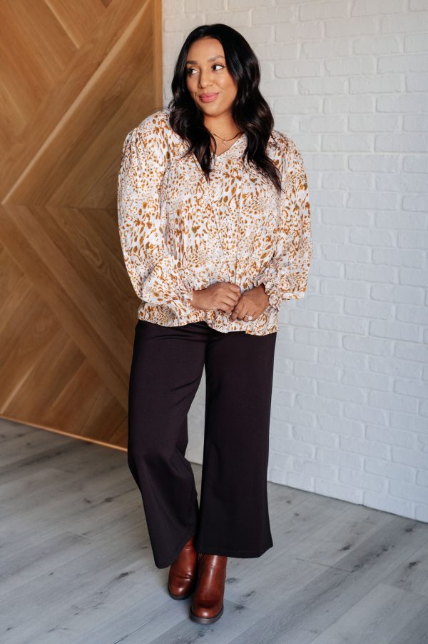 Hazel Blues® |  Office Safari Keyhole Tie Detail Blouse Hot on Sale - Image 4