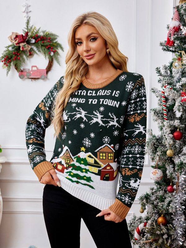 Hazel Blues® |  Graphic Round Neck Long Sleeve Sweater Cheap