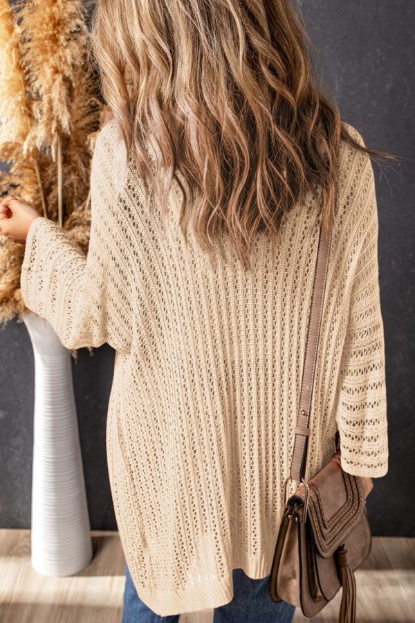 Hazel Blues® |  Openwork Open Front Long Sleeve Cardigan Online now - Image 5