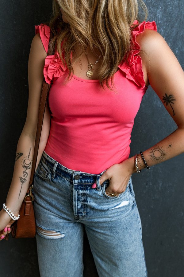 Hazel Blues® |  Ruffled Scoop Neck Tank Cheap