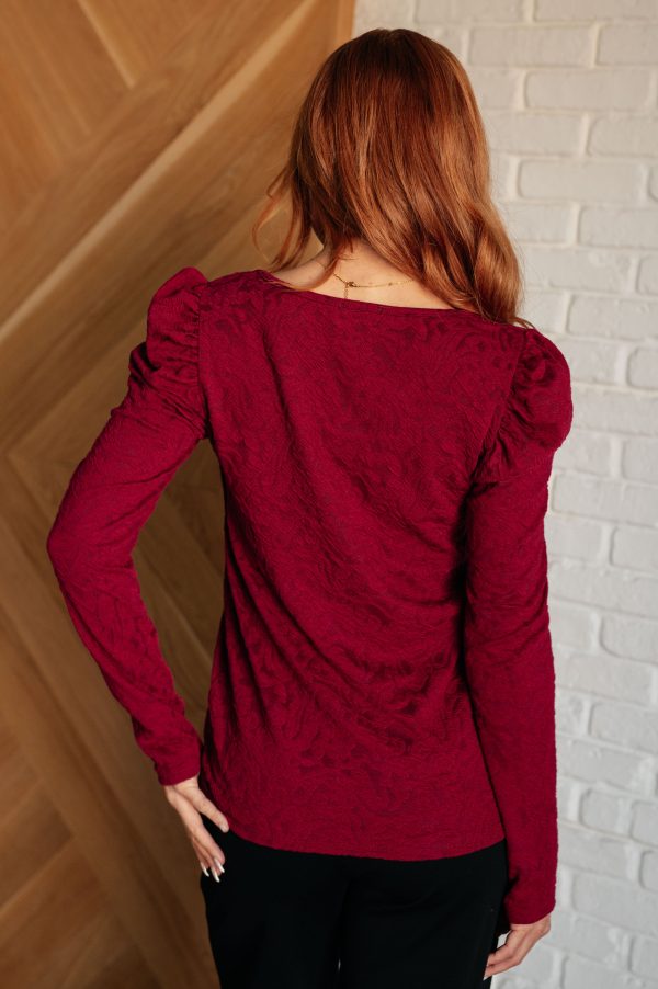 Hazel Blues® |  Ask A Question Ruched Sleeve Top Sale - Image 5