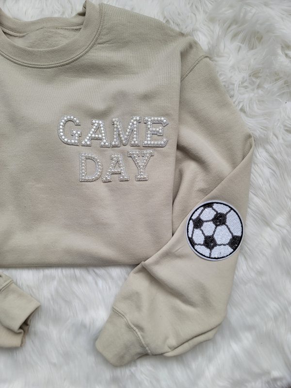 Hazel Blues® |  Game Day Pearl w Soccer Patch Sweatshirt Online - Image 2