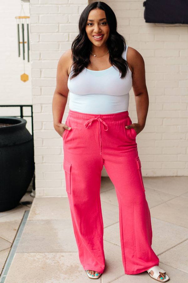 Hazel Blues® |  Run, Don t Walk Cargo Sweatpants in Flamingo Pink For Cheap - Image 3