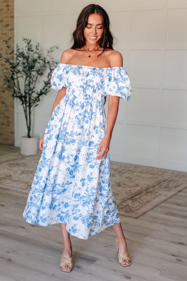 Hazel Blues® |  Nurturing Myself Square Neck Floral Dress in Blue Sale - Image 2