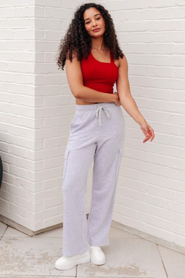 Hazel Blues® |  Run, Don t Walk Cargo Sweatpants in Grey For Sale - Image 3