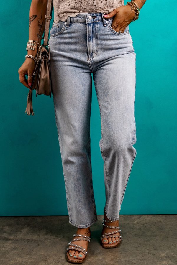 Hazel Blues® |  Pocketed Mid-Rise Waist Jeans Online Hot Sale - Image 3