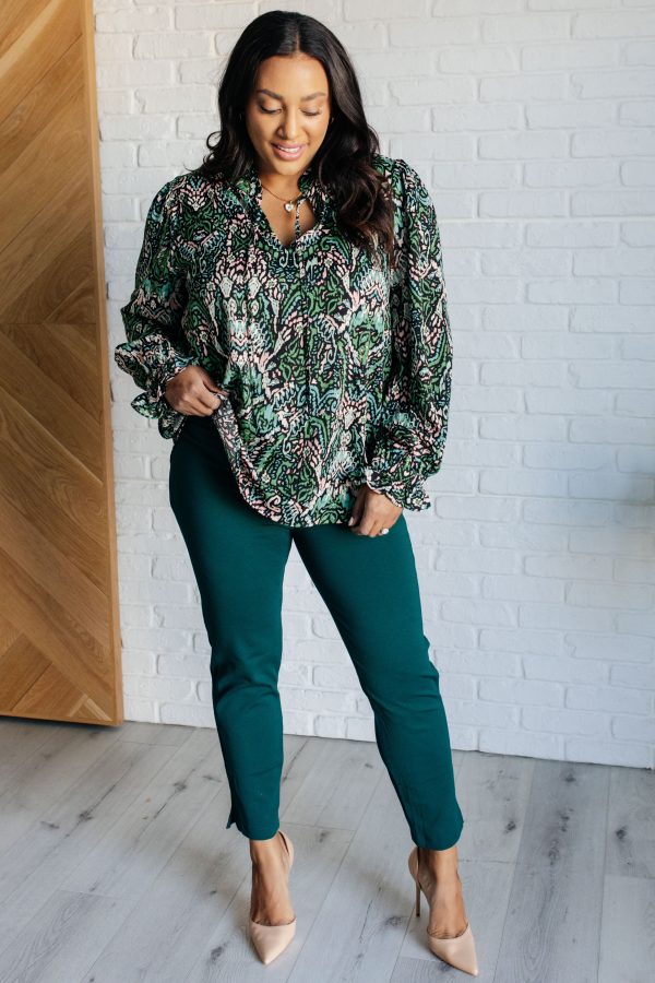 Hazel Blues® |  Looking Out Damask Print Blouse For Cheap - Image 2