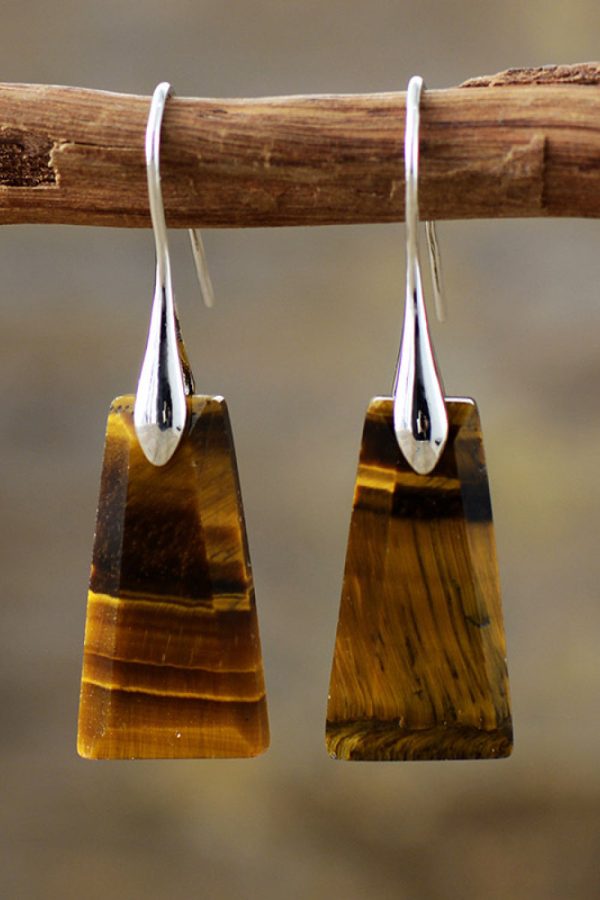 Hazel Blues® |  Handmade Geometrical Shape Natural Stone Dangle Earrings Hot on Sale - Image 4