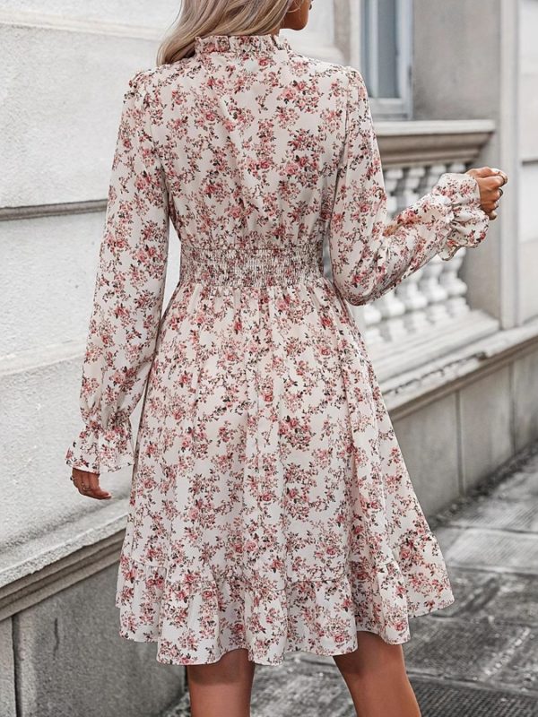 Hazel Blues® |  Ruffle Hem Floral Surplice Long Sleeve Dress Supply - Image 2