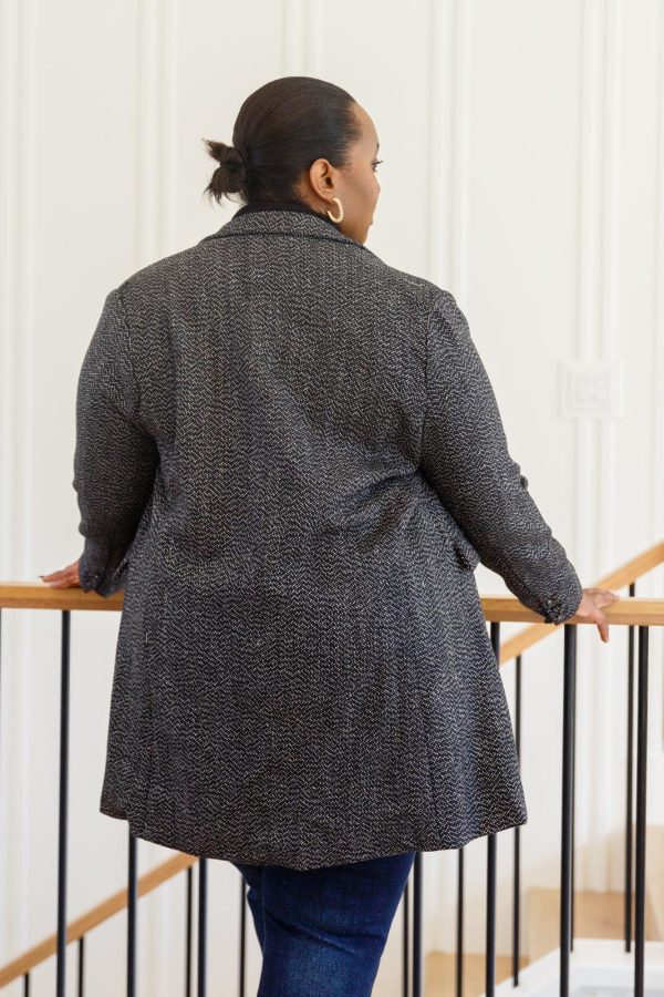 Hazel Blues® | Chic Upon Arrival Button Down Blazer Jacket In Black on Sale - Image 4