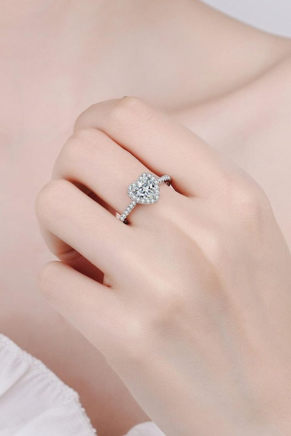 Hazel Blues® | 1 Carat Moissanite Heart-Shaped Ring Online Hot Sale - Image 2