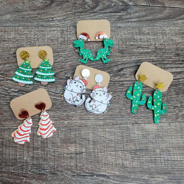 Hazel Blues® |  Christmas Earrings Cheap