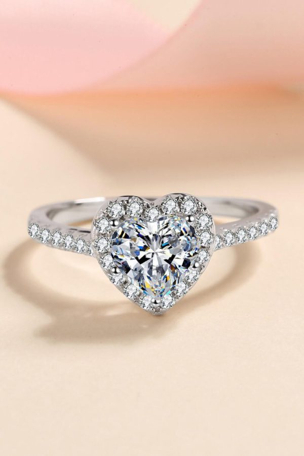 Hazel Blues® | 1 Carat Moissanite Heart-Shaped Ring Online Hot Sale - Image 3