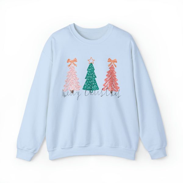 Hazel Blues® |  Christmas Trees Faux Glitter Graphic Sweatshirt Supply - Image 5