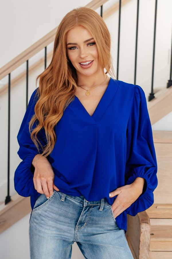 Hazel Blues® |  What Do You Say Balloon Sleeve Blouse on Sale