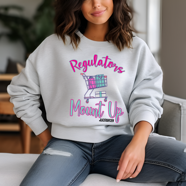 Hazel Blues® |  Regulators Mount Up #BlackFridayCrew Graphic Crewneck Sweatshirt Discount - Image 3