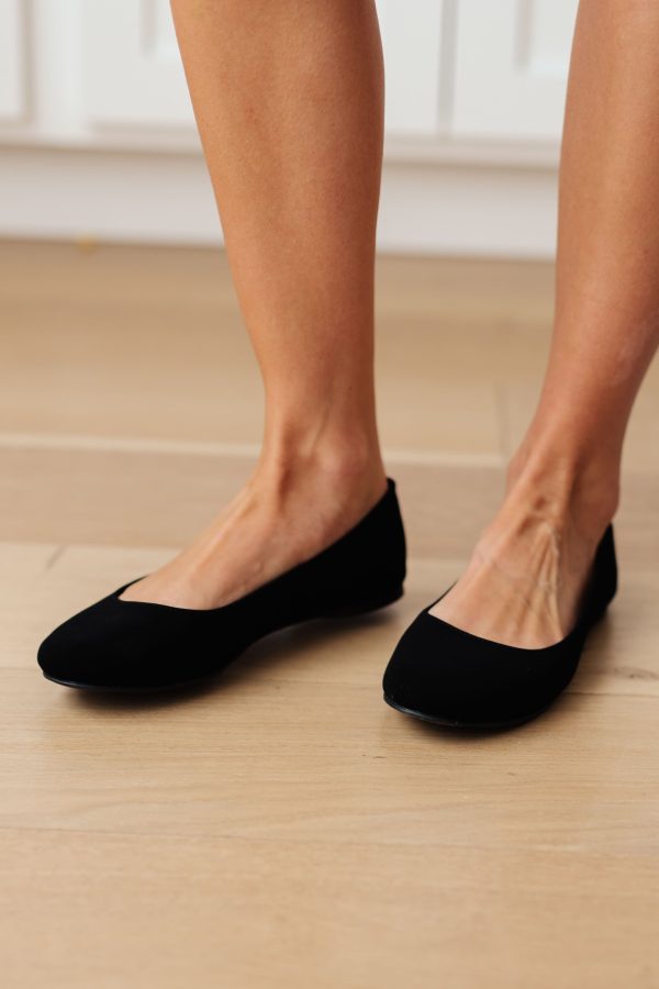 Hazel Blues® |  On Your Toes Ballet Flats in Black Supply