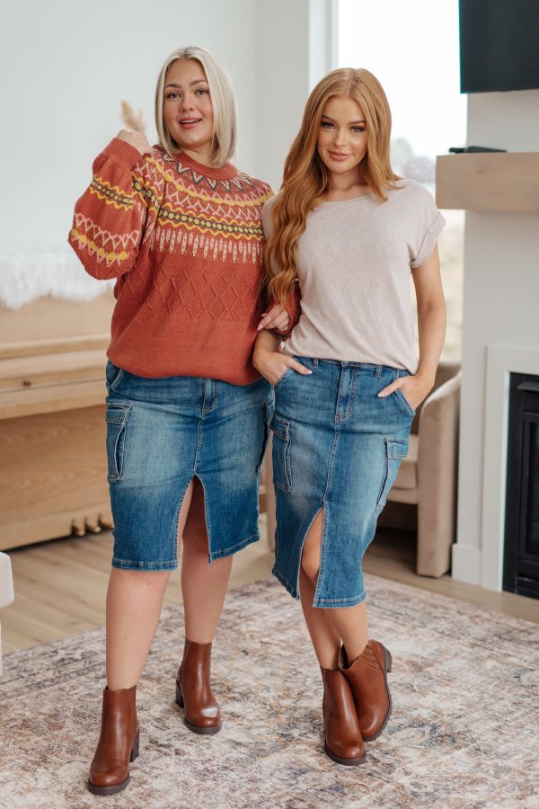 Hazel Blues® |  Always Be There Cargo Denim Skirt Cheap