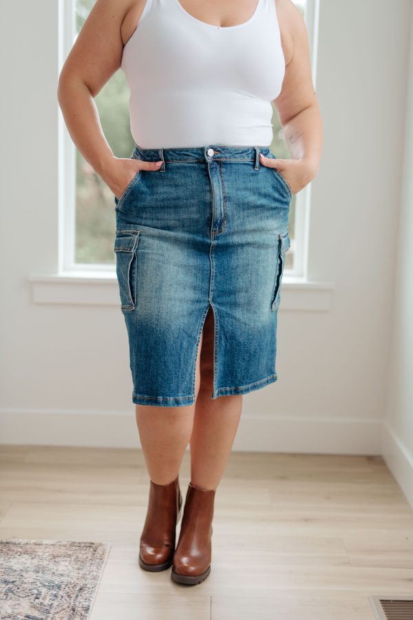 Hazel Blues® |  Always Be There Cargo Denim Skirt Cheap - Image 3