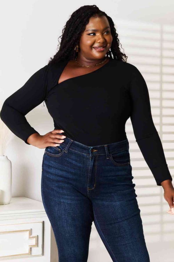 Basic Bae Asymmetrical Neck Long Sleeve Top Hot on Sale - Image 4