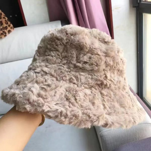 Plush Soft Ruffle Winter Warm Bucket Hat Lotus Leaf Women Outdoor Cap Cheap