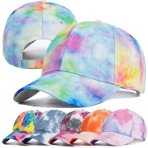 Tie-Dye Baseball Cap Multicolor Irregular Print Streetwear Outdoor Hat Sale - Image 5